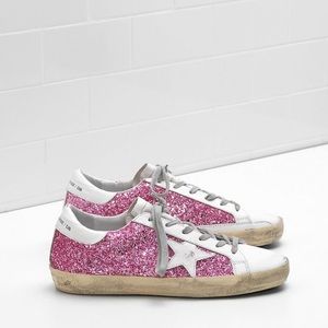 golden goose superstar pink glitter